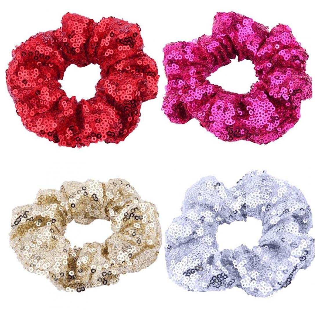 Amazon.co.jp: ヘアシュシュ ヘアゴム スパンコールクロス かわいい